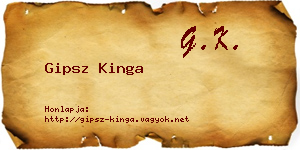 Gipsz Kinga névjegykártya
